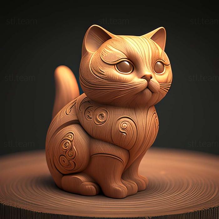 3D модель Знаменитое животное мучного кота (STL)